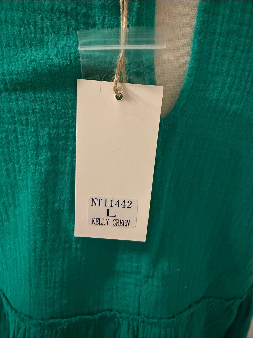 New In Sleeveless Kelly Green Ruffle Peplum Top Size Large NWT - Picture 15 of 15